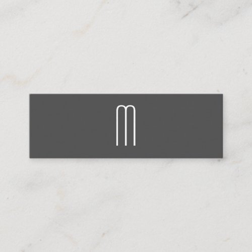 Modern Minimalist Monogram Gray Mini Business Card