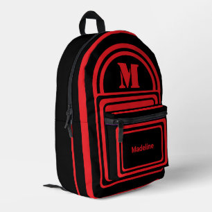 Modern Minimalist Monogram Initial Name Printed Ba Backpack