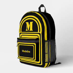Modern Minimalist Monogram Initial Name Printed Backpack