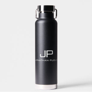 Modern Minimalist Monogram Initial Name Template Water Bottle