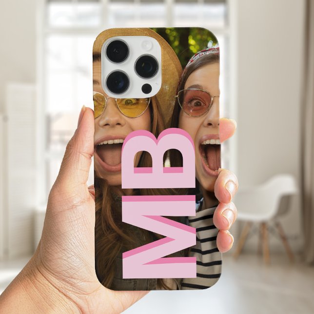 Modern Minimalist Monogram Initial Photo Case-Mate iPhone Case (Creator Uploaded)