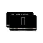 Modern Minimalist Monogram Metallic Silver Trim