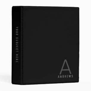 Modern Minimalist Monogram  Mini Binder