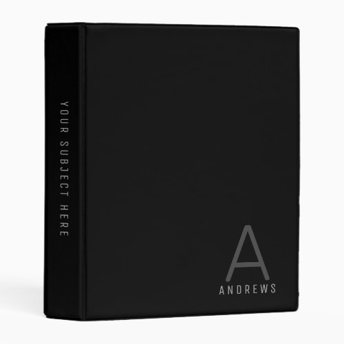 Modern Minimalist Monogram  Mini Binder