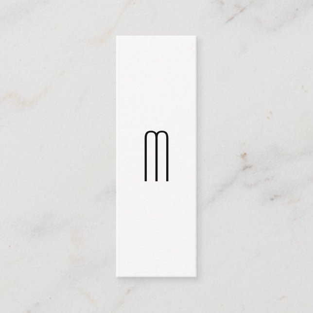 Modern Minimalist Monogram Mini Business Card (Front)