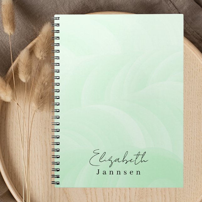 Modern Minimalist Monogram Mint Green Pastel  Notebook (Creator Uploaded)