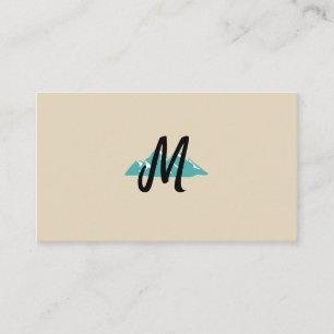 Modern Minimalist Monogram Mountain Logo Business Card