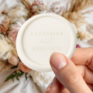 Modern Minimalist Monogram Name Wedding Wax Seal Sticker