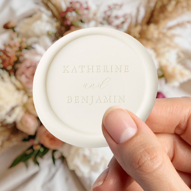 Modern Minimalist Monogram Name Wedding Wax Seal Sticker (Creator Uploaded)