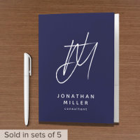 Modern Minimalist Monogram Navy