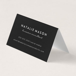 Modern Minimalist Monogram on Black Business Card