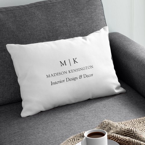 Modern Minimalist Monogram or Add Logo Business Accent Pillow