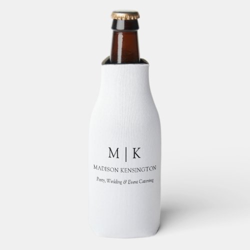 Modern Minimalist Monogram or Add Logo Business Bottle Cooler