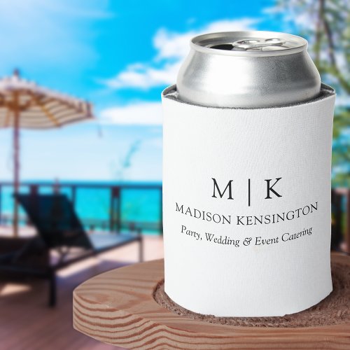 Modern Minimalist Monogram or Add Logo Business Can Cooler