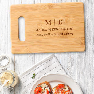Modern Minimalist Monogram or Add Logo Business Engraved Cutting Board