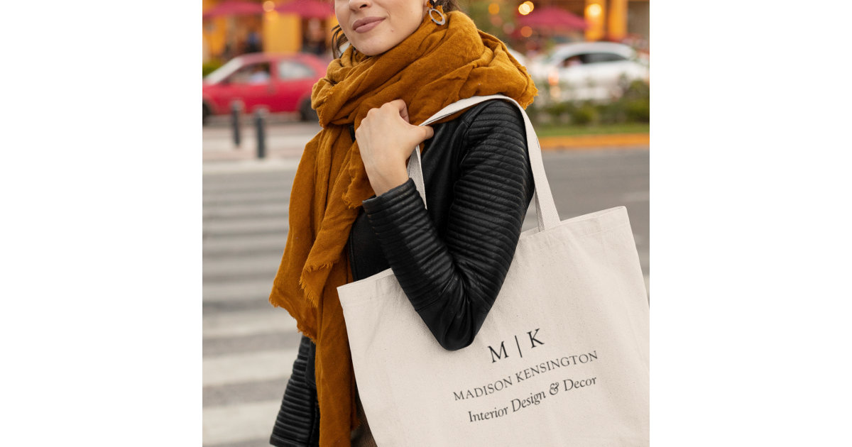 Modern Monogram Tote Bags