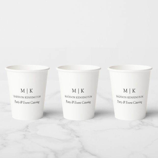 Modern Monogram Party Cups