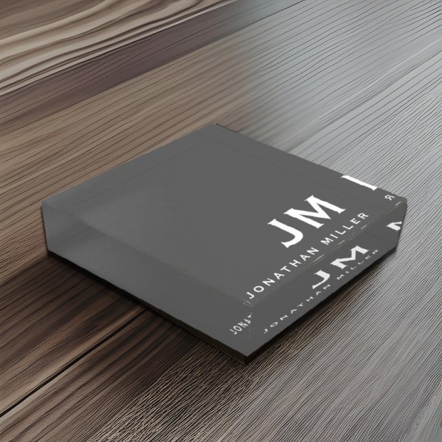 Modern Minimalist Monogram Paperweight (Creator Uploaded)