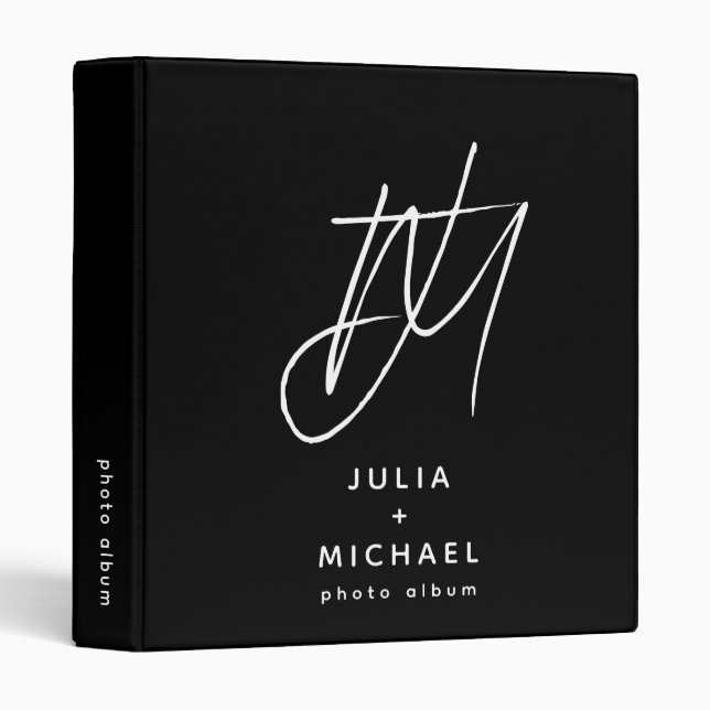 Modern Minimalist Monogram Photo Album Binder (Front/Spine)