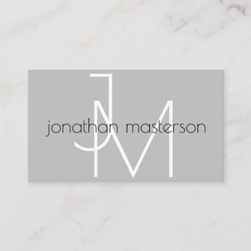 Modern Minimalist Monogram Professional Business Card