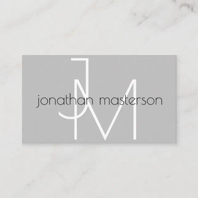 Modern Minimalist Monogram Professional Business Card | Zazzle