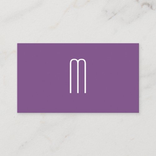 Modern Minimalist Monogram Purple Business Card