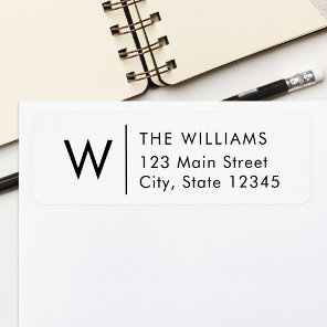Modern Minimalist Monogram Return Address Label