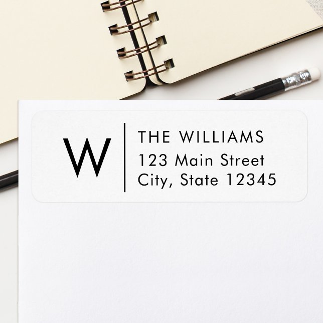 Modern Minimalist Monogram Return Address Label (Creator Uploaded)