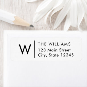 Modern Minimalist Monogram Return Address Label