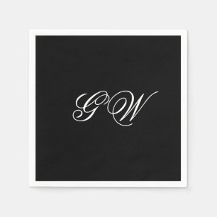 Modern Minimalist Monogram Script Paper Napkin