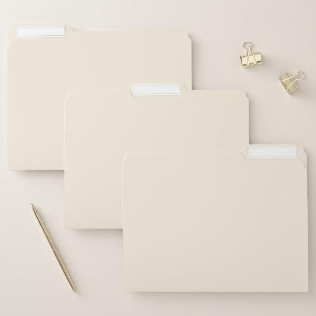 Modern Minimalist Monogram Solid Ivory Cream File Folder (Set)