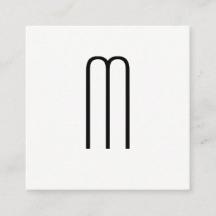 Modern Minimalist Monogram Square Business Card