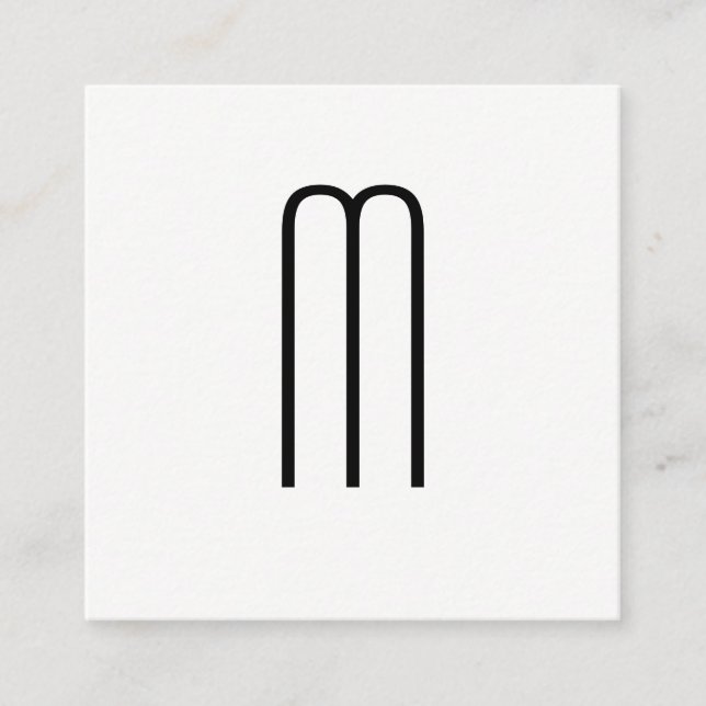 Modern Minimalist Monogram Square Business Card (Front)