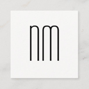 Modern Minimalist Monogram Square Business Card
