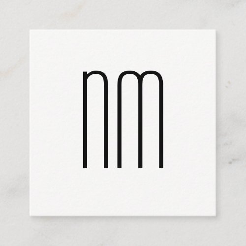 Modern Minimalist Monogram Square Business Card