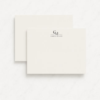 Modern Minimalist Monogram Stationery Note Card
