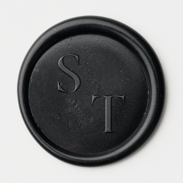 Modern Minimalist Monogram Wax Seal Sticker (Front)
