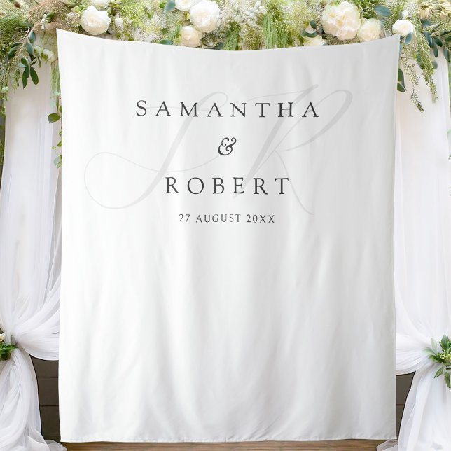 Modern Minimalist Monogram Wedding Backdrop (Creator Uploaded)