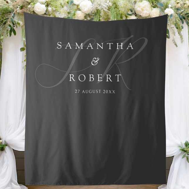 Modern Minimalist Monogram Wedding Backdrop (Creator Uploaded)