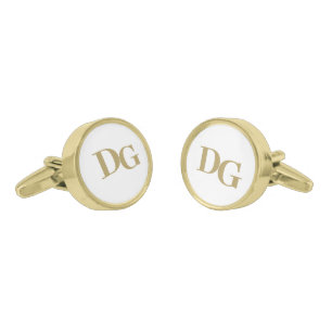 Modern Minimalist Monogram Wedding Cufflinks