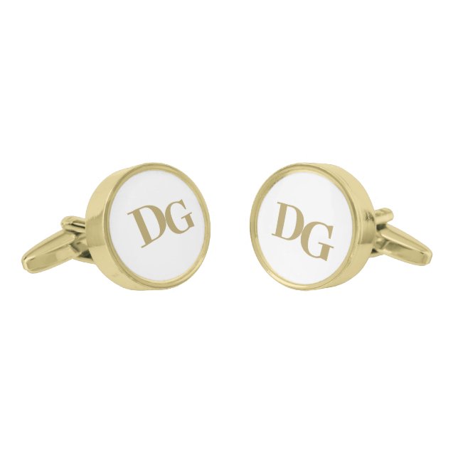 Modern Minimalist Monogram Wedding  Cufflinks (Angled)