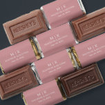 Modern Minimalist Monogram Wedding Dusty Rose Hershey's Miniatures<br><div class="desc">Modern Minimalist yet Elegant Couple Monogram Initials,  Names and Date Wedding Chocolate Candy Bars - Dusty Rose</div>
