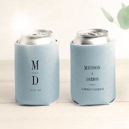 Modern Minimalist Monogram Wedding Elegant Names Can Cooler