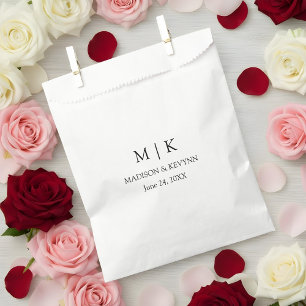 Modern Minimalist Monogram Wedding Favor Bag