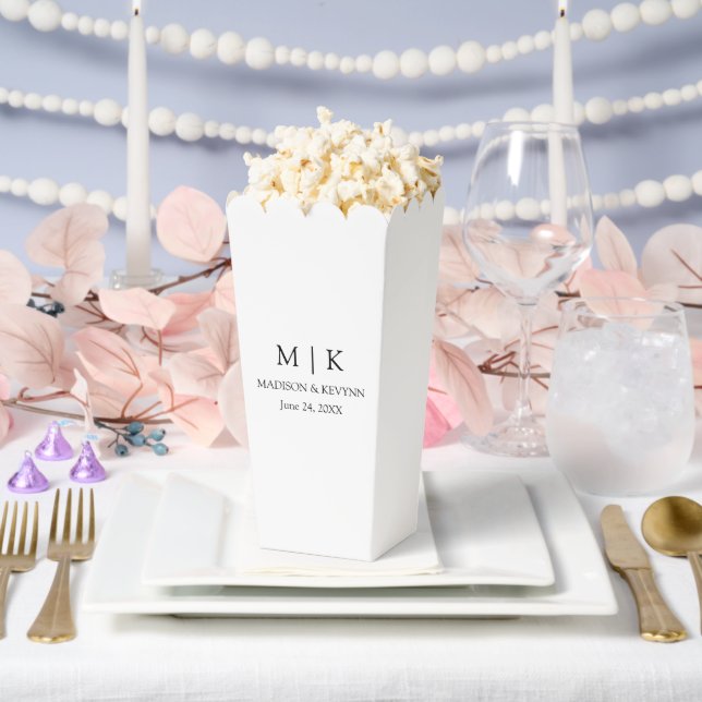 Modern Minimalist Monogram Wedding Favor Boxes (Wedding)