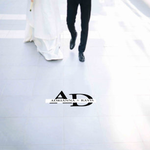 Modern Minimalist Monogram Wedding Floor Decals