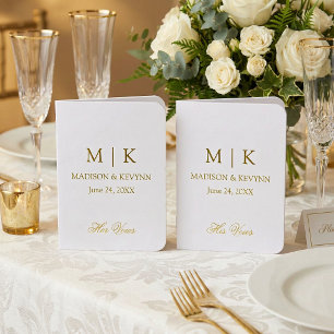Modern Minimalist Monogram Wedding Foil Vow Books