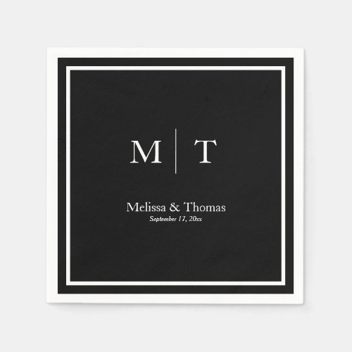 Modern Minimalist Monogram Wedding Napkins