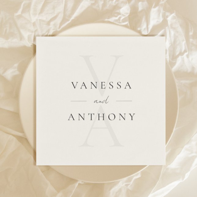 Modern Minimalist Monogram Wedding Napkins (Creator Uploaded)