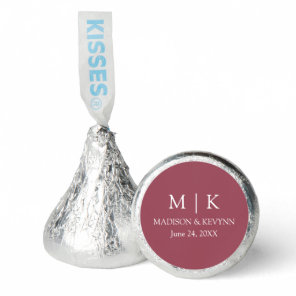 Modern Minimalist Monogram Wedding Rose Hershey®'s Kisses®